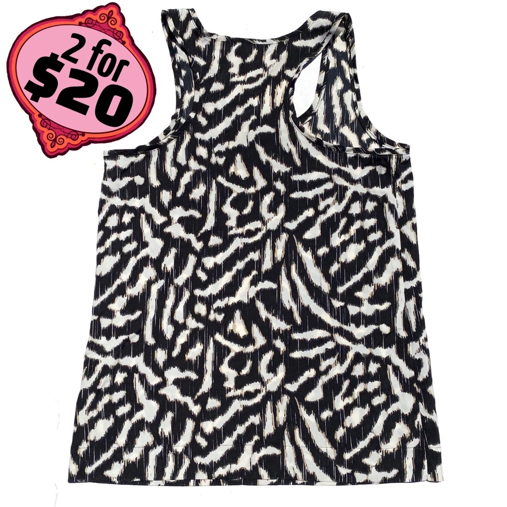 🎉2/20 Alfred Sung Front Pocket Blouse Tank Leopard Print Shirt Abstract Top